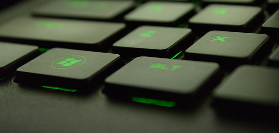 Secure workstation keyboard lit dramatically